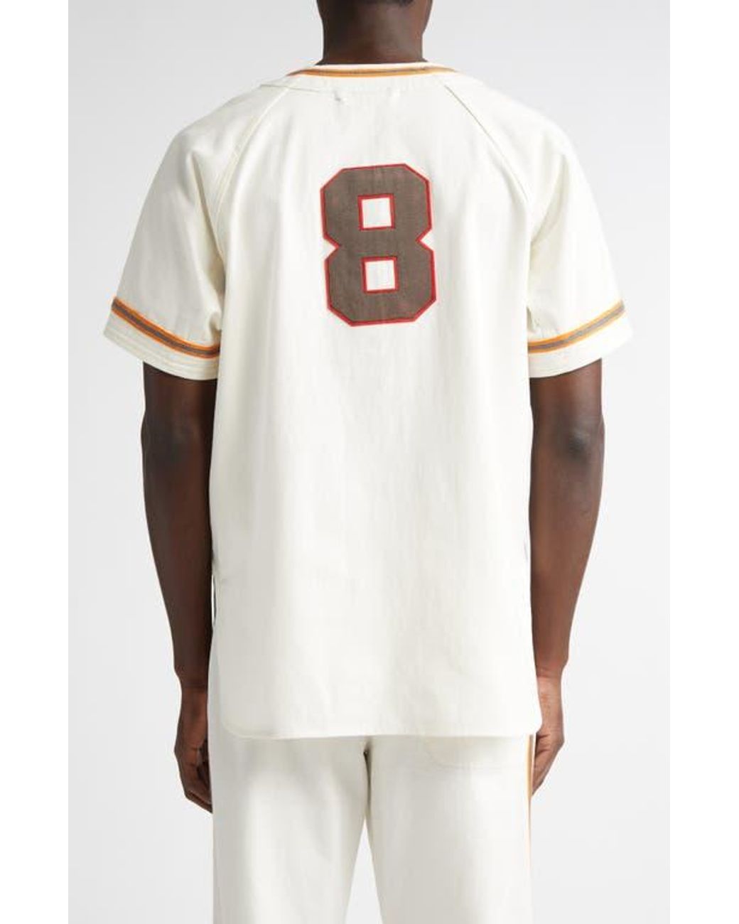 Bode White Baseball Button-Up Shirt for men