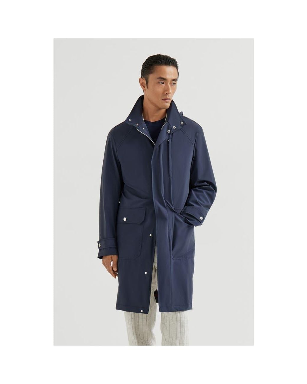 Brunello Cucinelli Blue Unlined Parka for men