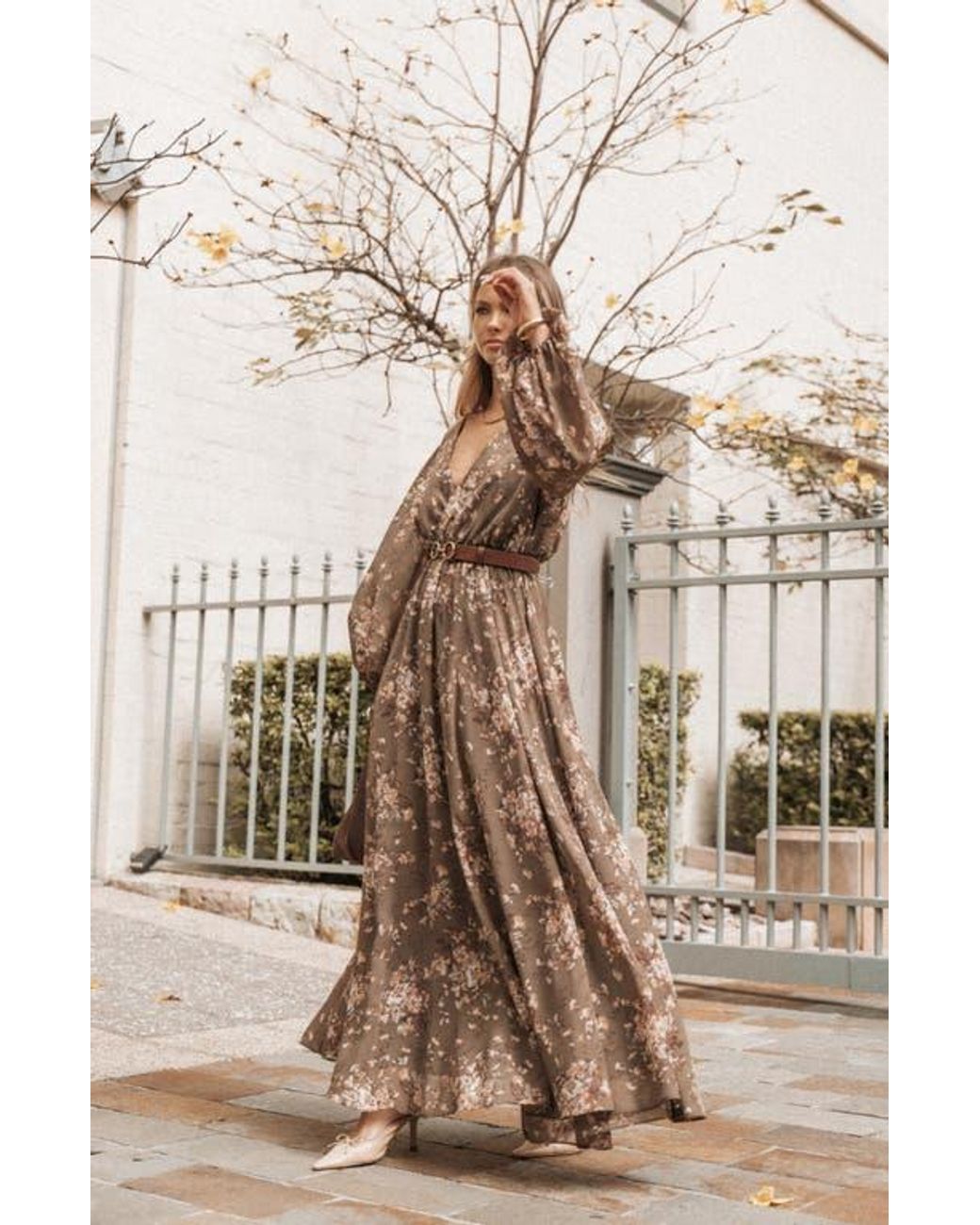 fitted lace wedding dress Mattie Long Sleeve Maxi Dress main image 1