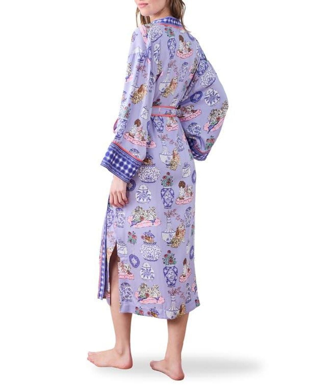 Printfresh Purple Satin Robe