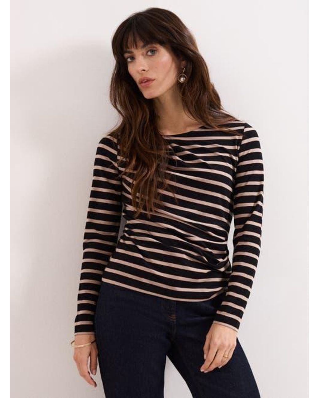 Phase Eight Black Everly Stripe Top