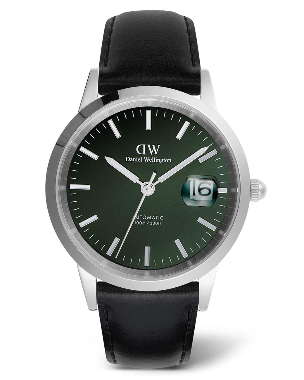 Daniel Wellington Black Iconic Automatic Leather Strap Watch, 40Mm for men