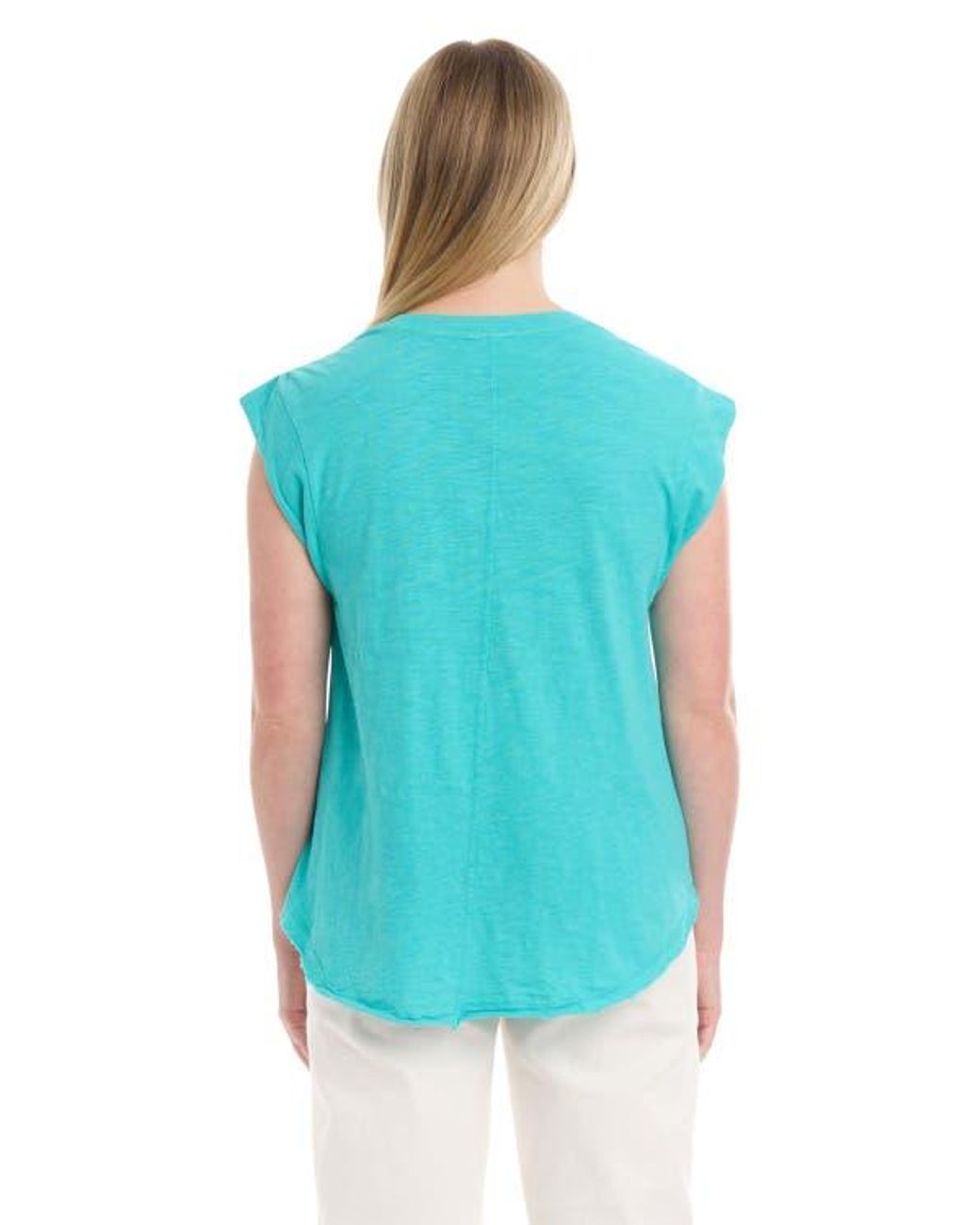 Wilt Blue Ruched Shoulder Tee