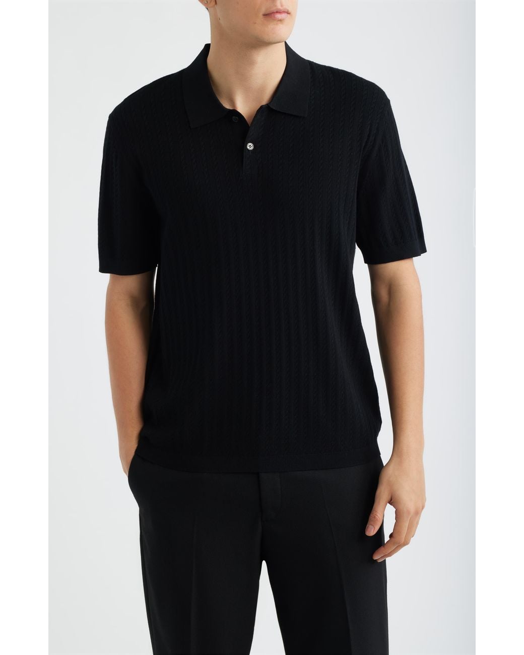 Theory Black Cable Knit for men