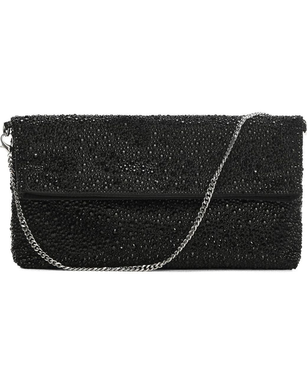 Mango Black Crystal Chain Strap Handbag
