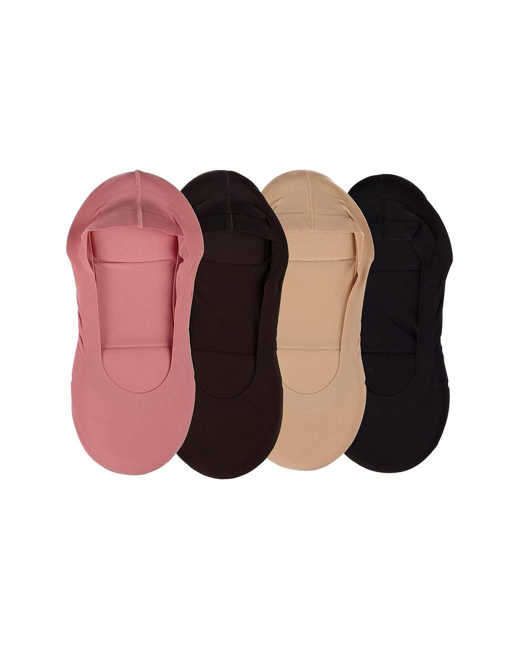 Memoi Pink Assorted 4-Pack Cushioned Liner Socks