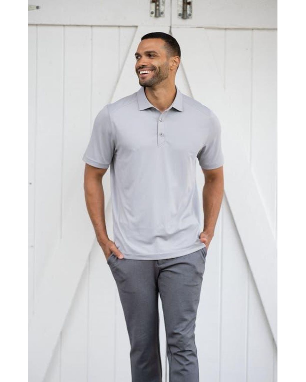 Cutter & Buck Gray Forge Recycled Blend Polo for men