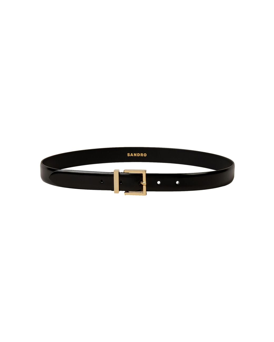 Sandro Black Smooth Leather Belt