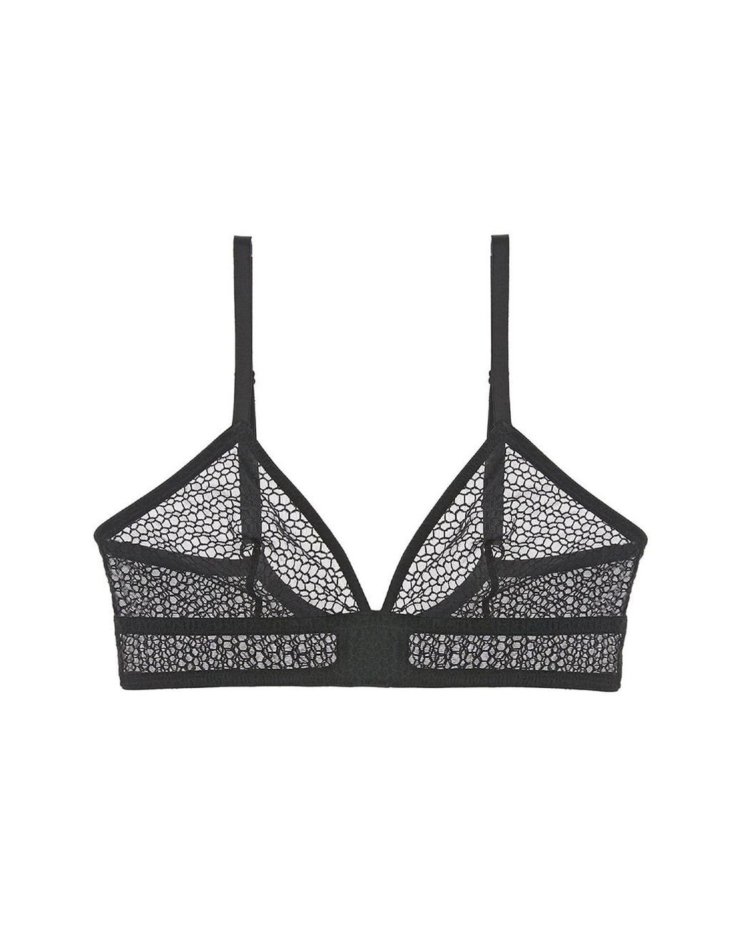 Else Mesh Soft Triangle Bra in Black Lyst