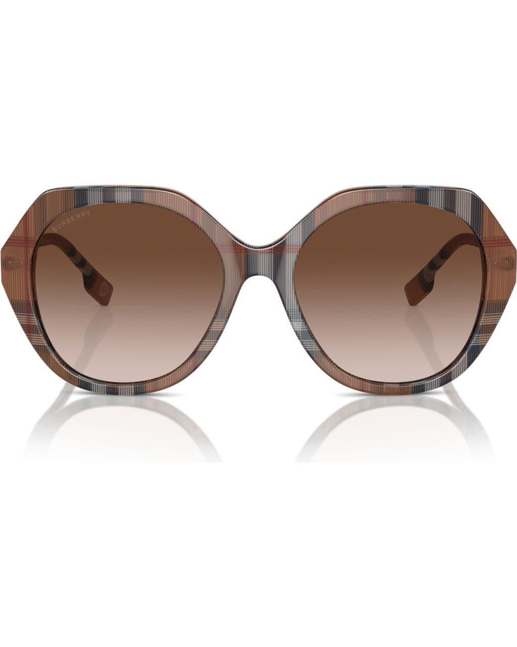 Burberry 55Mm Round Sunglasses in Brown Lyst