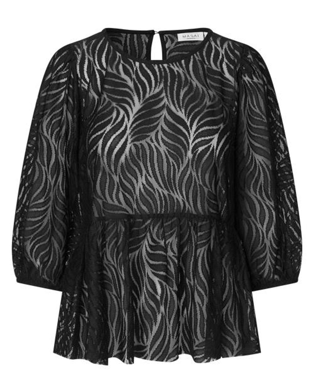 Masai Black Lace Peplum Top