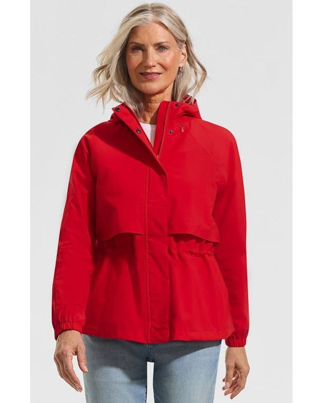 Lands' End Red Squall Packable Rain Jacket
