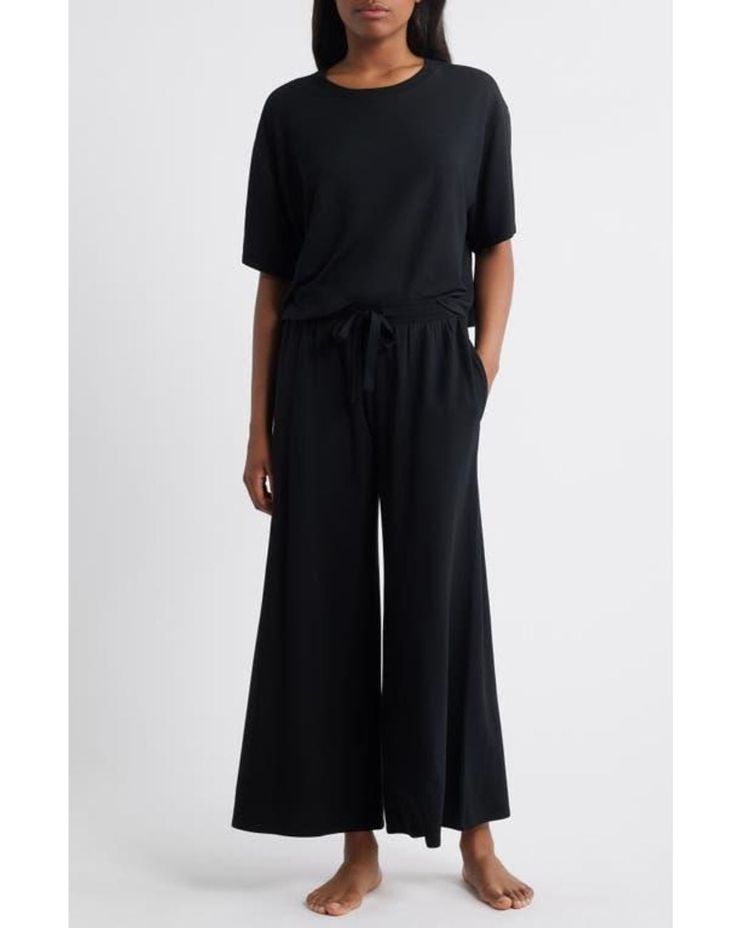 Open Edit Black Comfy Jersey Pajamas