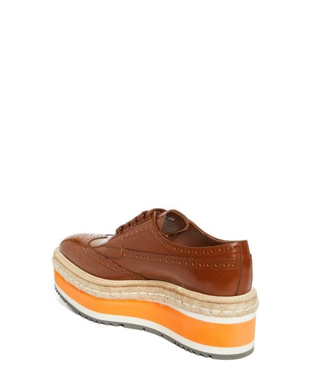 Prada Re-Edition 2011 Platform Wingtip Oxford in Brown | Lyst display picture 2