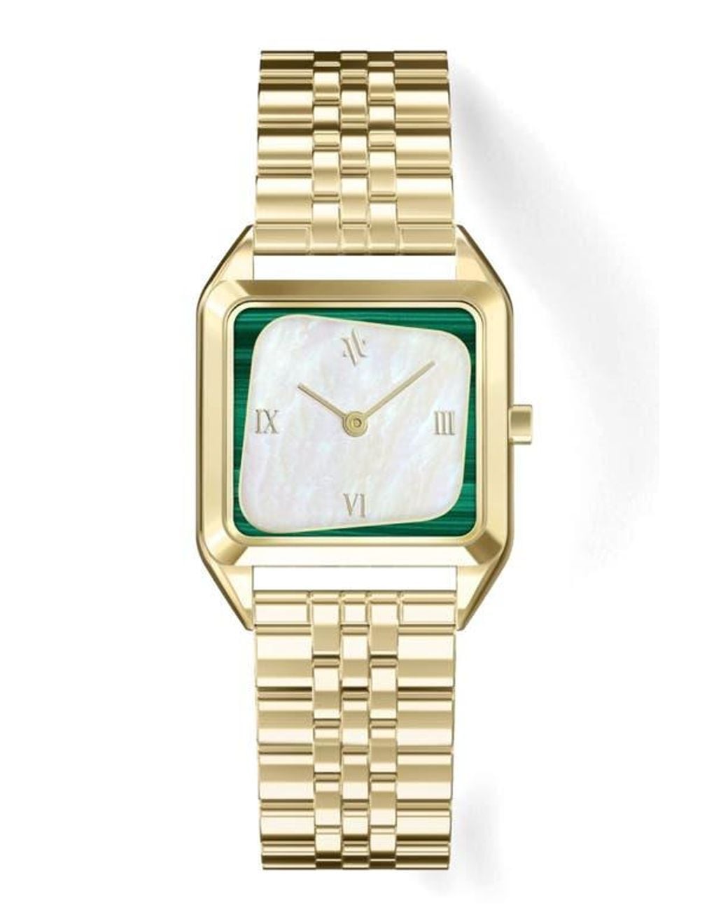 VANNA Metallic Geminus Double-Gemstone Watch