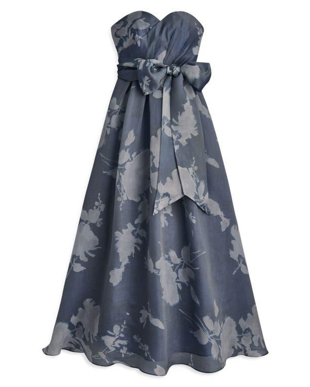 Donna Karan Floral Strapless Fit & Flare Gown in Blue | Lyst