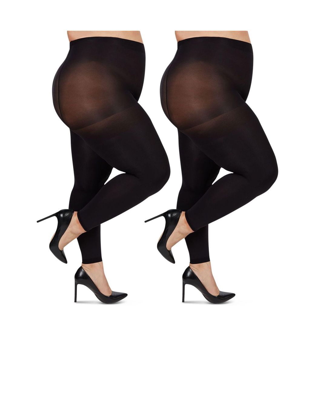 Memoi Black 2-Pack Footless Tights