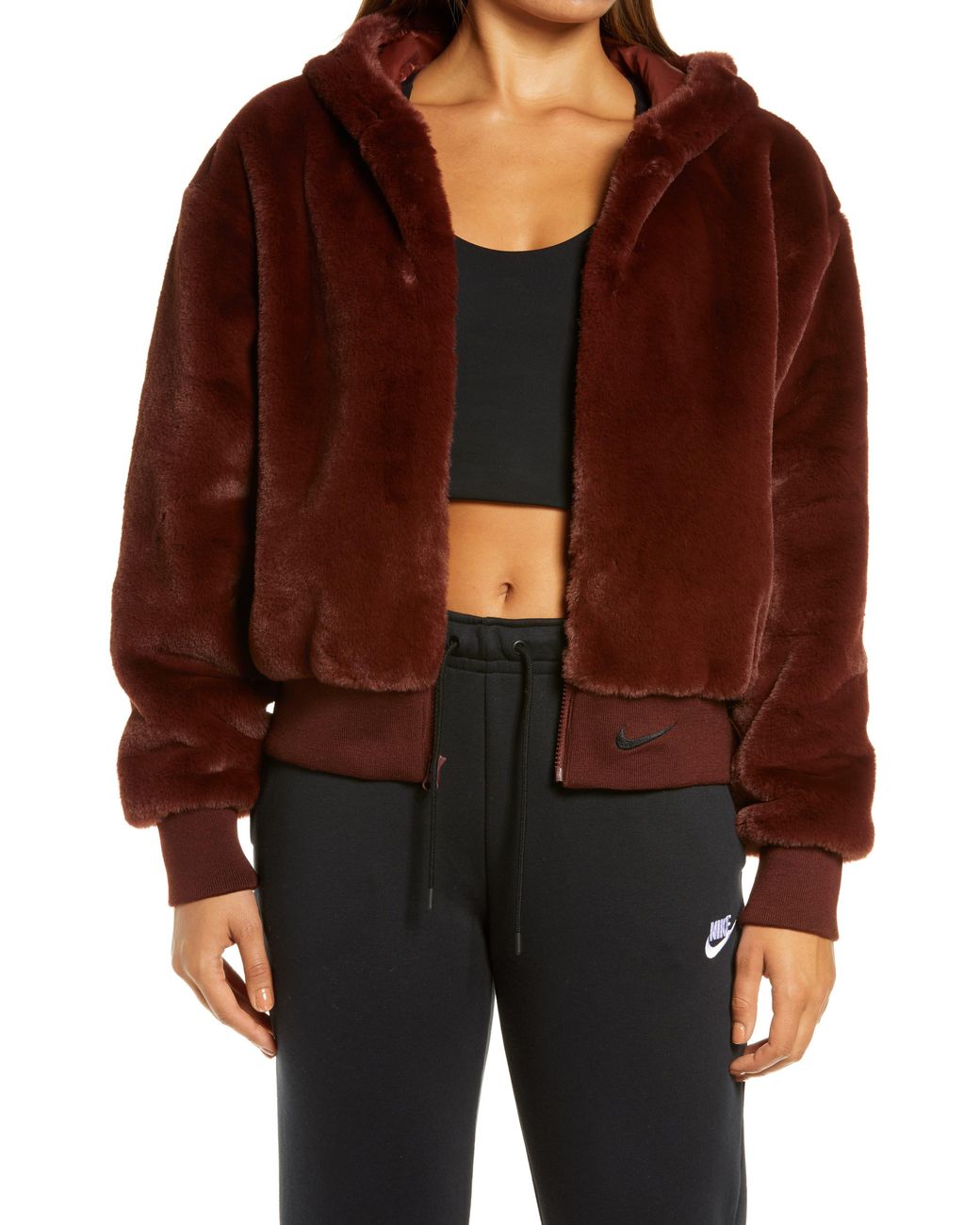 mens nike faux fur jacket