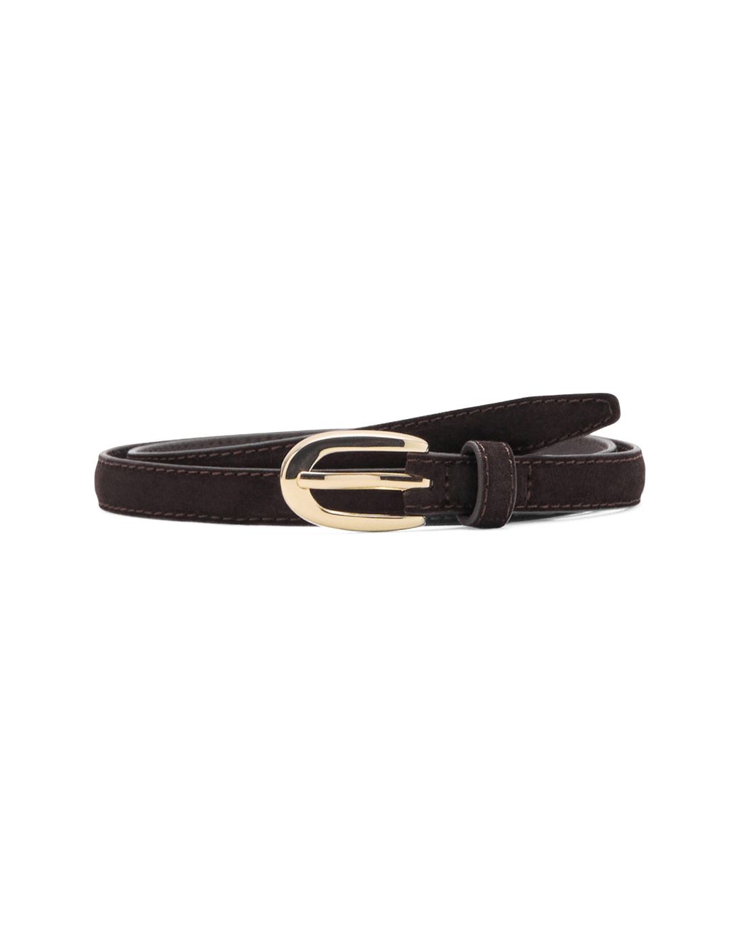 Mango Black Thin Suede Belt