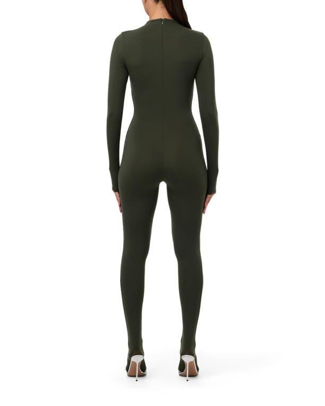Enaked Naked Wardrobe Long Sleeve Closed Toe Jumpsuit in Green | Lyst