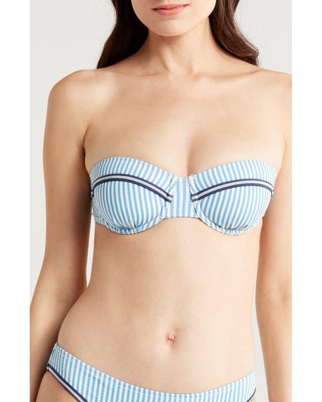 Solid & Striped Blue Juliette Bikini Top