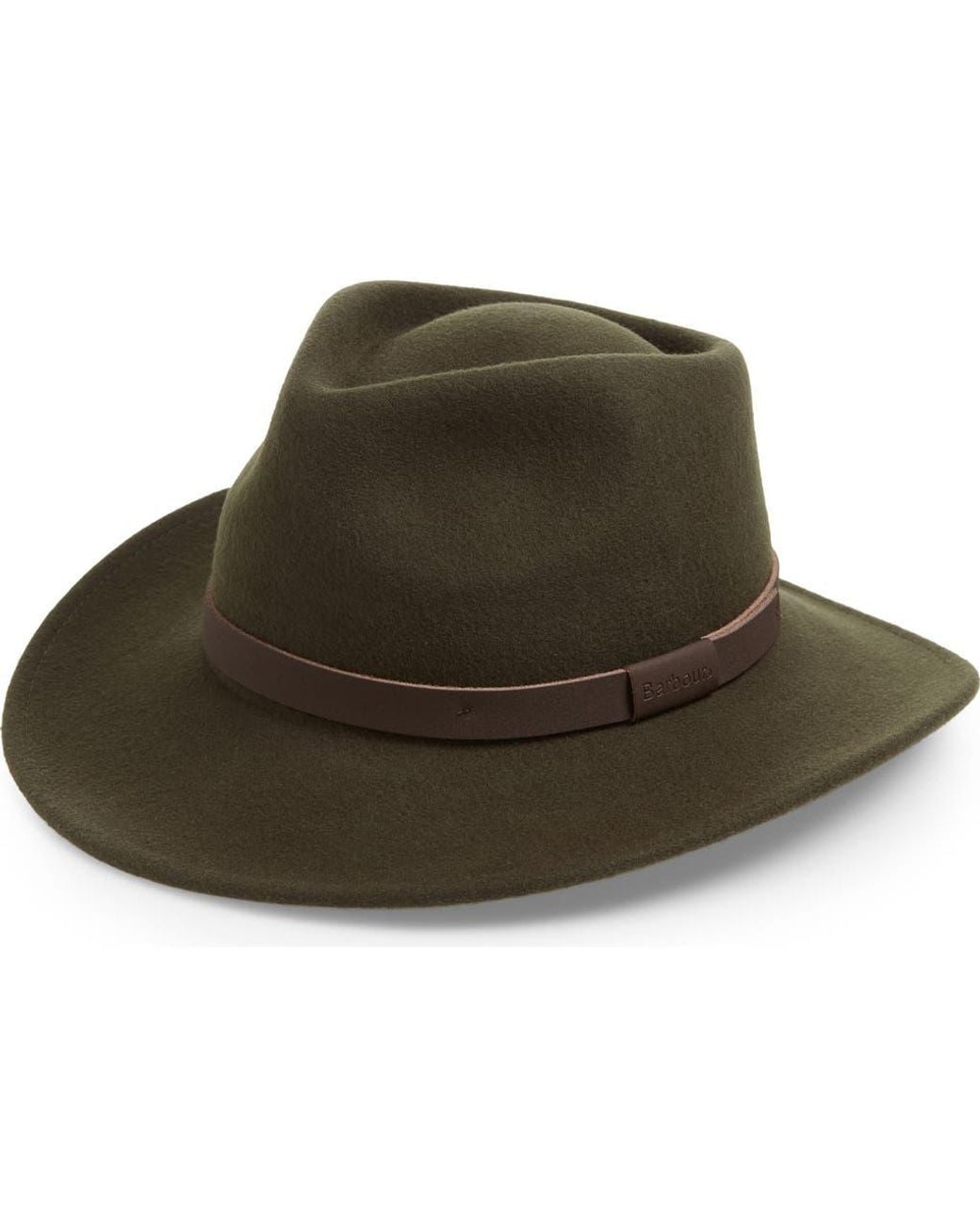 Barbour Green Crushable Bushman Fedora for men