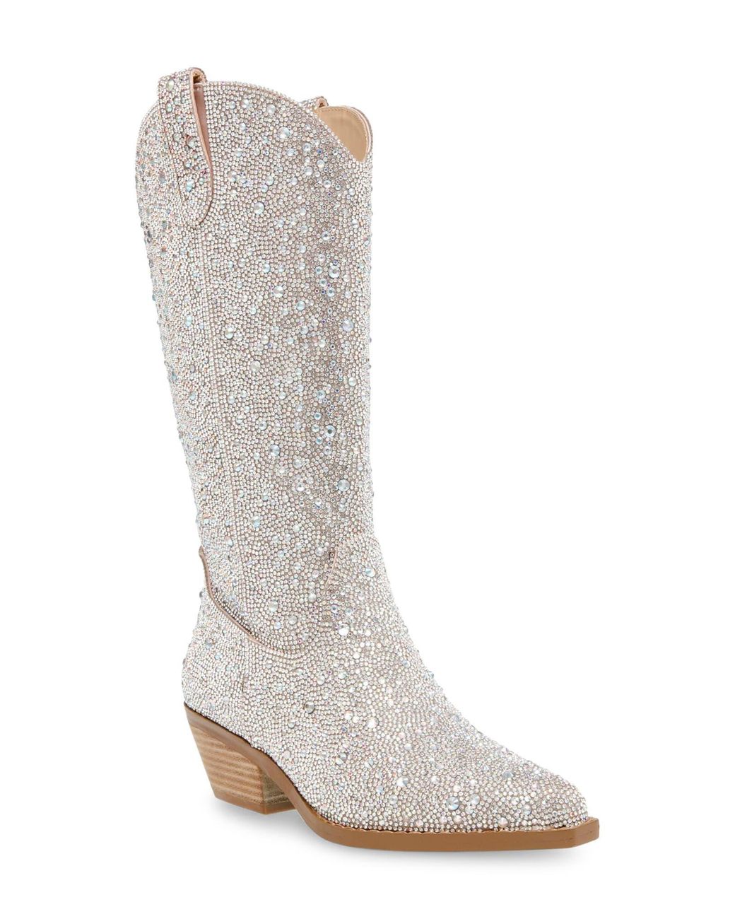 Betsey Johnson Dalas Embellished Western Boot in White | Lyst