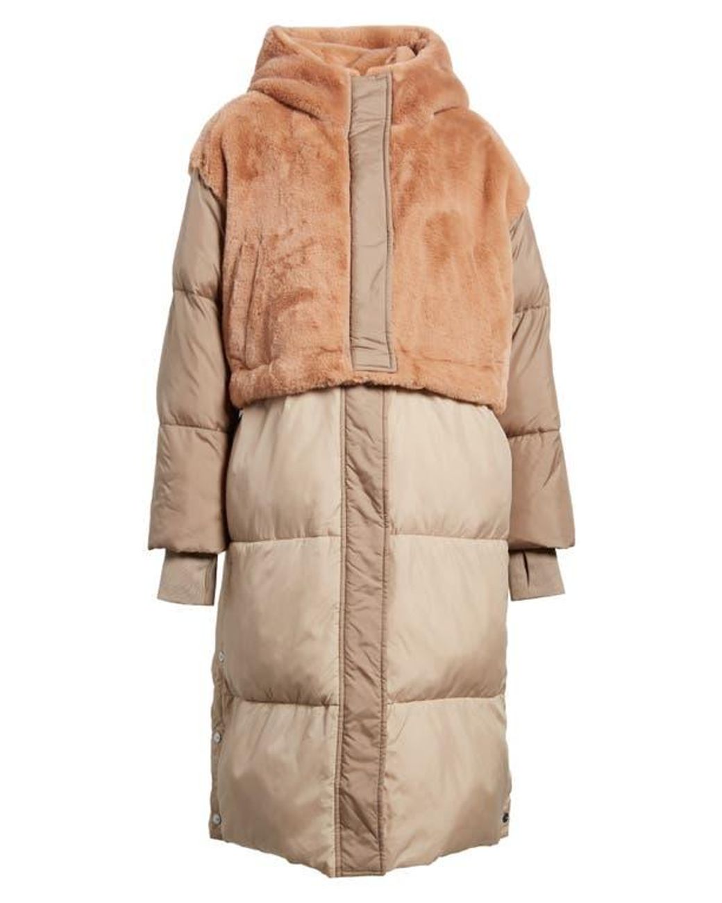 UGG Keely Convertible Faux Fur Hooded Puffer Coat in Natural UGG Keely Convertible Faux Fur Hooded Puffer Coat in Natural