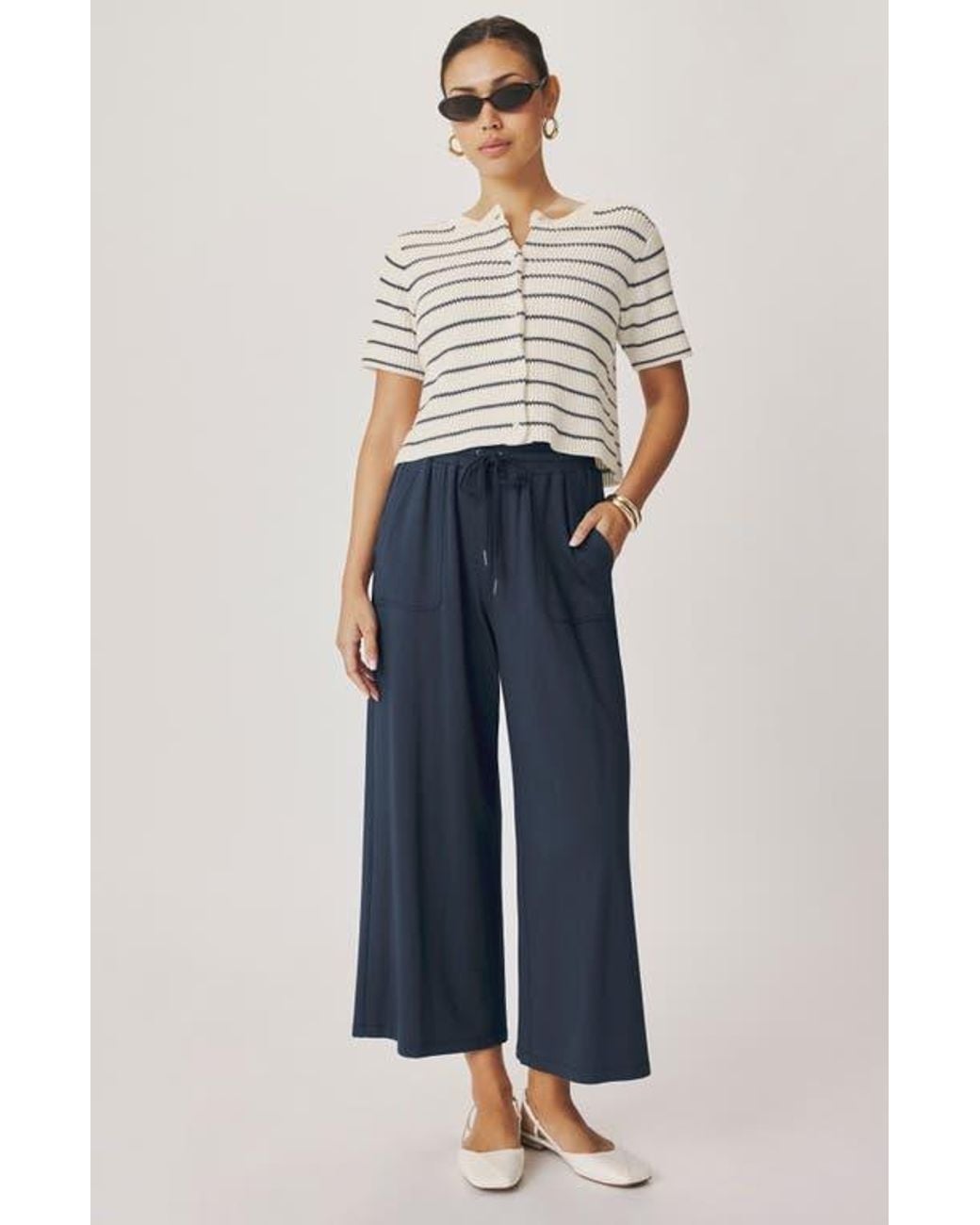 Splendid Blue Delilah Stripe Cotton Cardigan