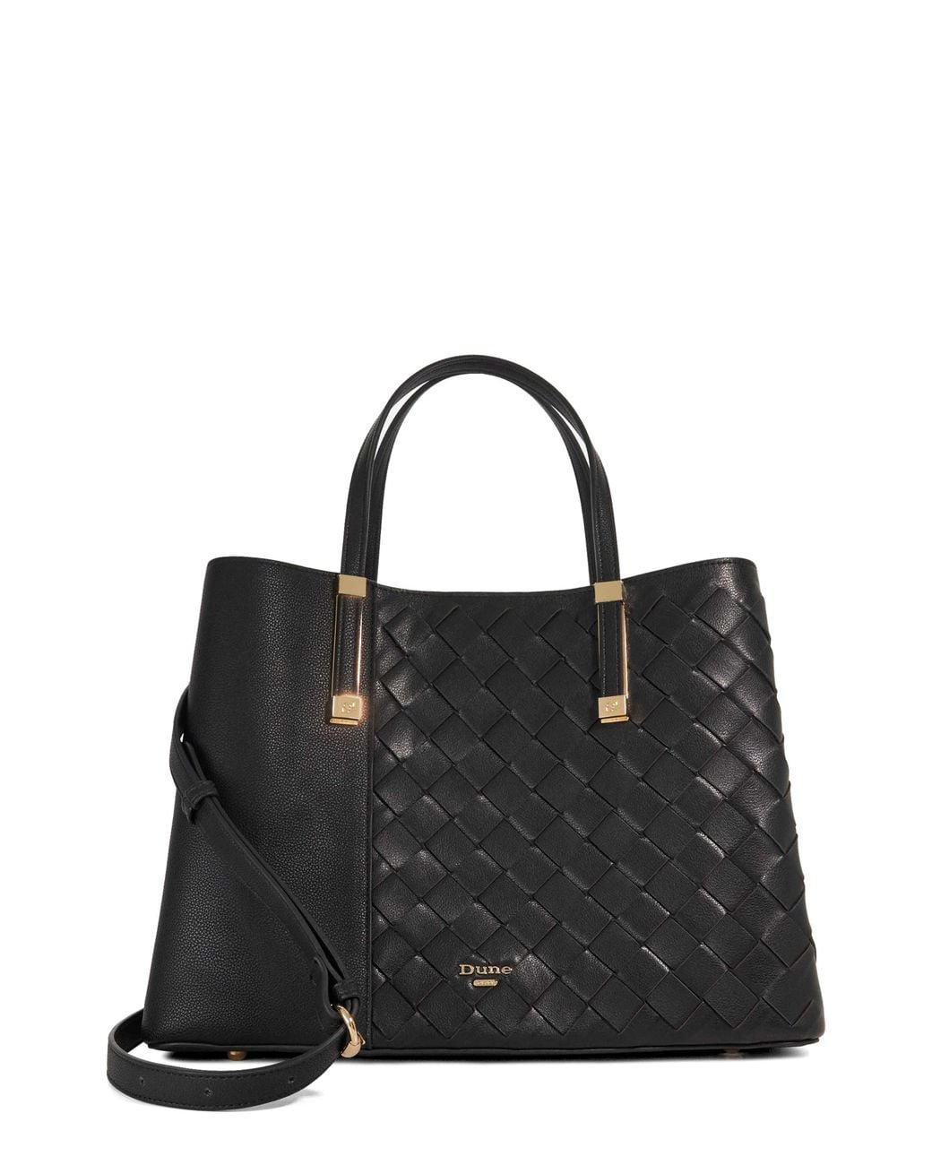 Dune Black Dorry Leather Tote