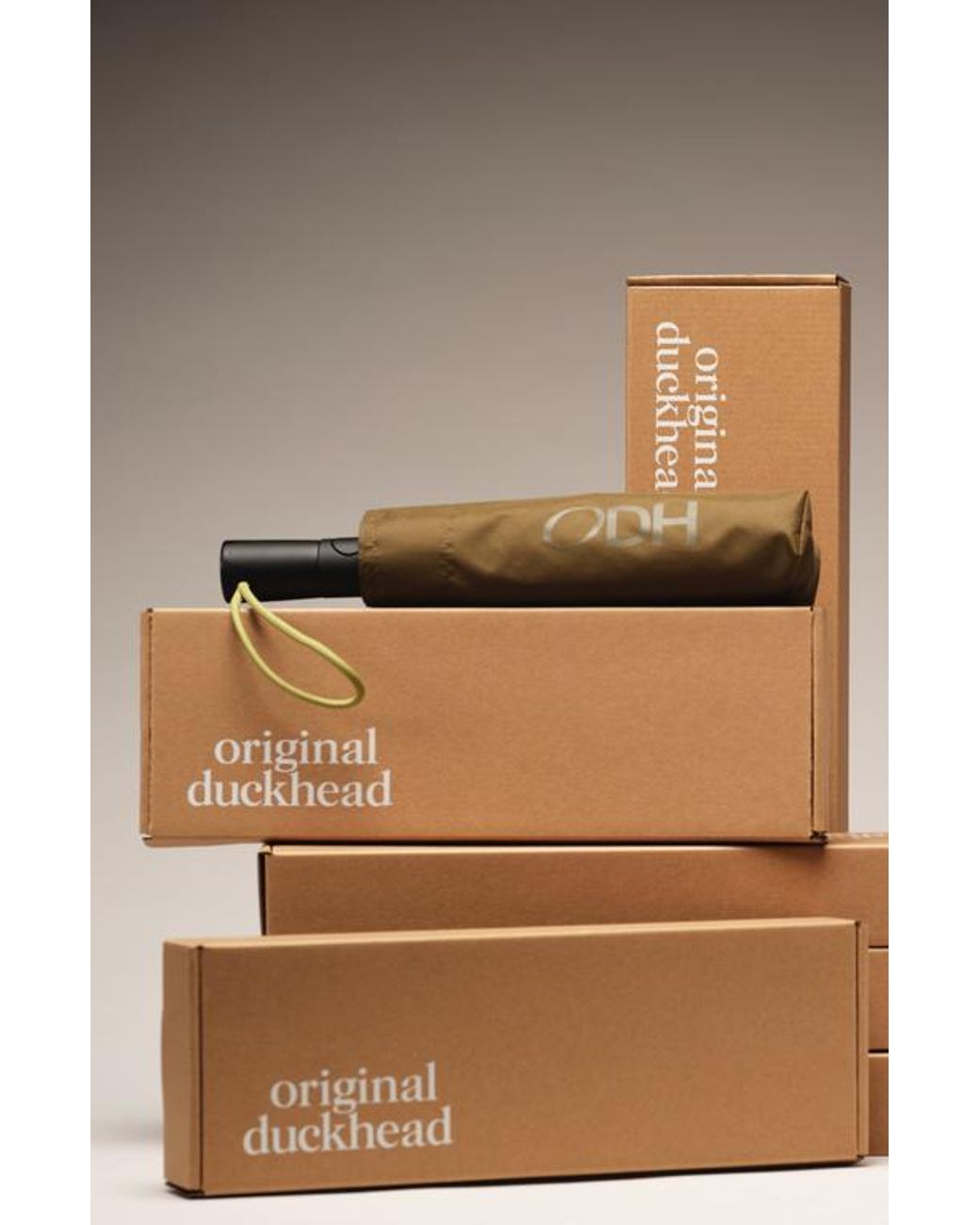 Original Duckhead Natural Compact Umbrella With Automatic Open-Close Function