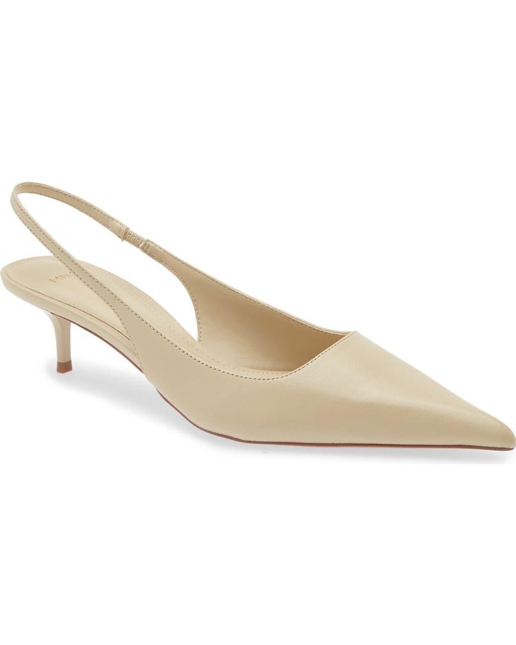 Mango White Tom Slingback Pointed Toe Pump