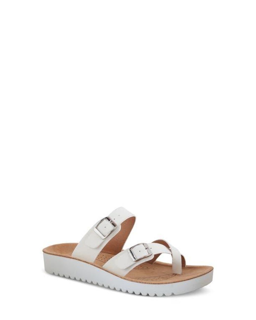 Flexus by Spring Step White Bayside Wedge Slide Sandal