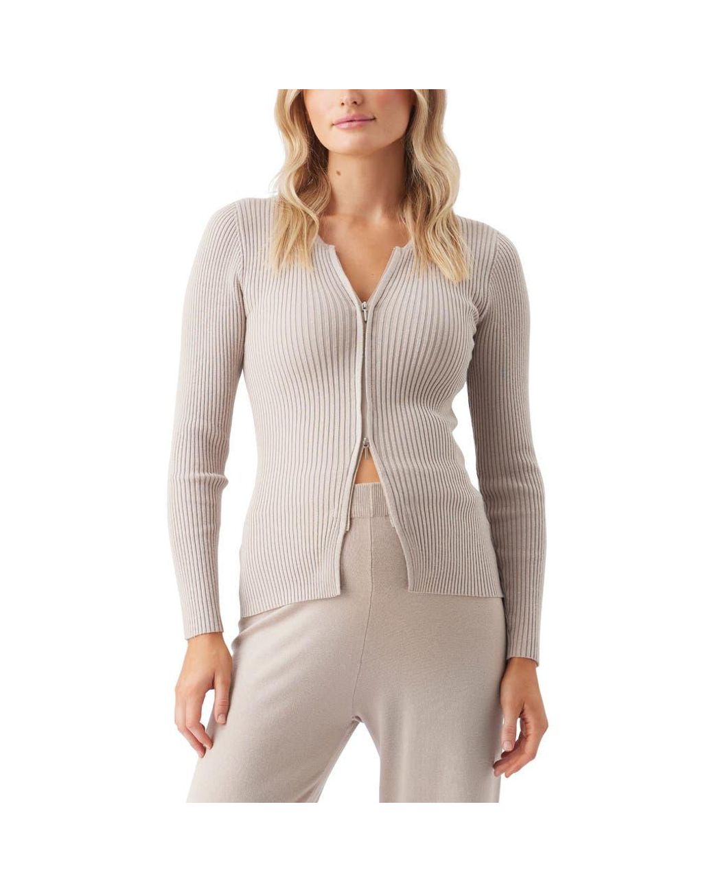 Ripe Maternity Gray Romee Zip Through Knit