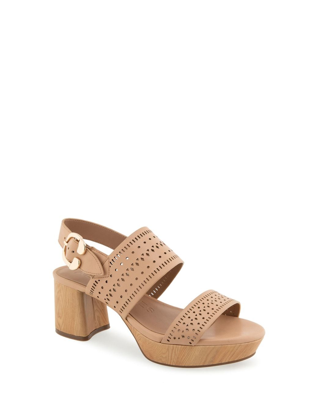 Aerosoles Multicolor Camera Perforated Slingback Platform Sandal