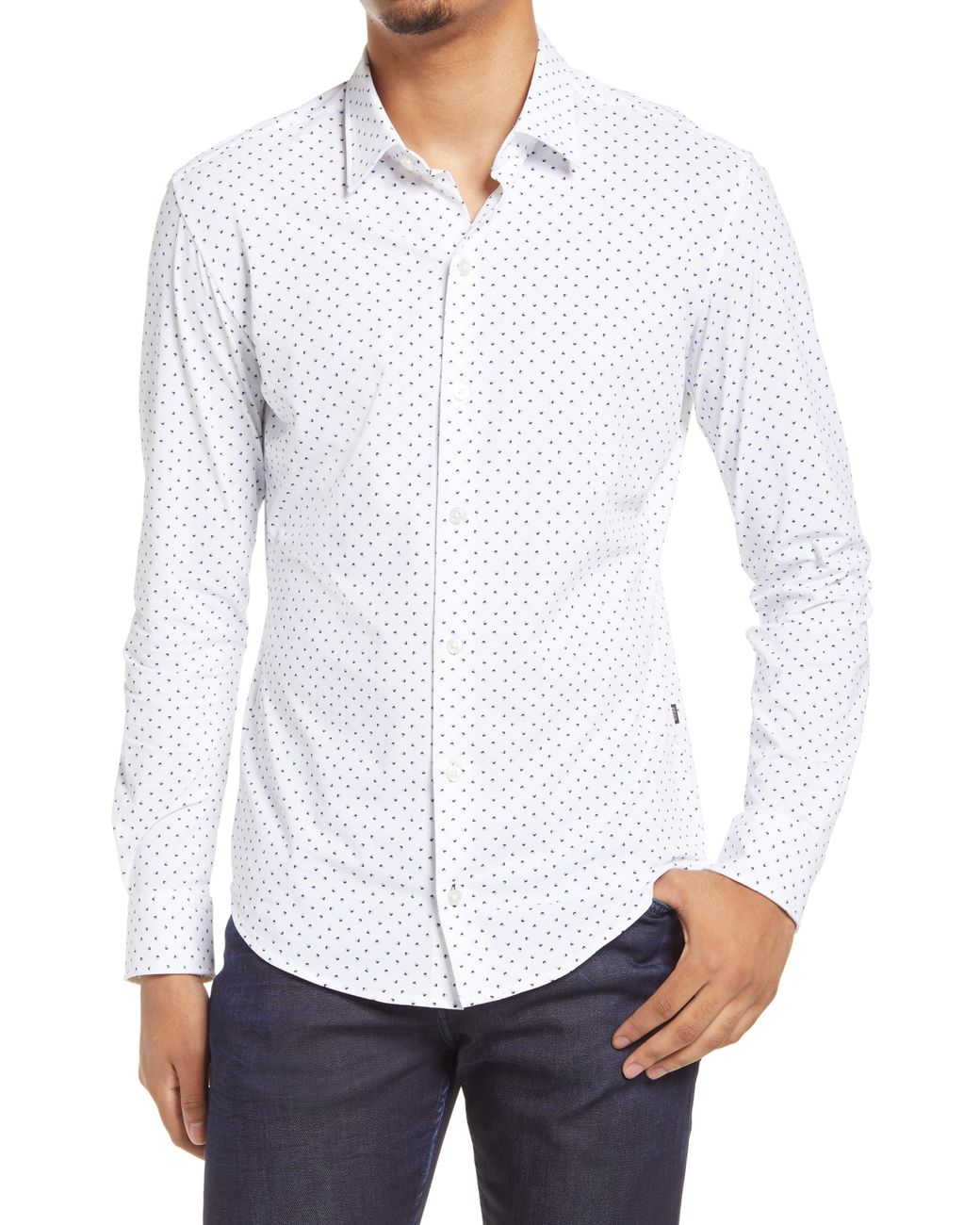 BOSS by Hugo Boss Synthetic Robbie Slim Fit Knit Button-up Shirt in White for Men - Lyst