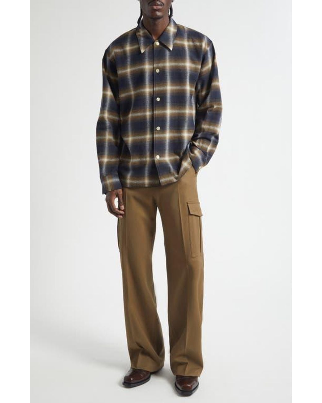 Second Layer Green Baja Wool Cargo Pants for men