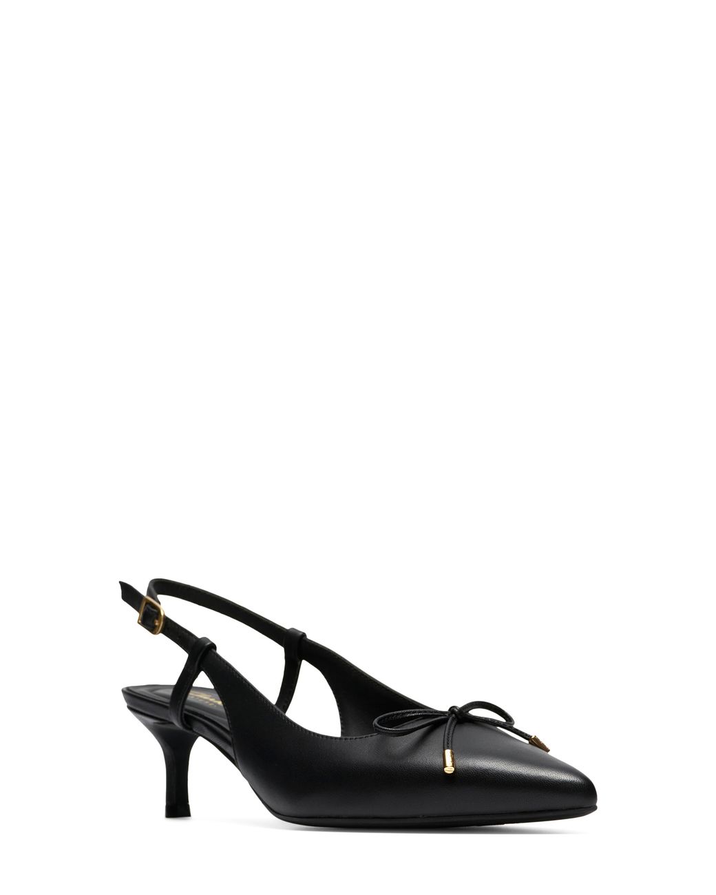 Clarks Black Zarey Bow Pointed Toe Slingback Pump