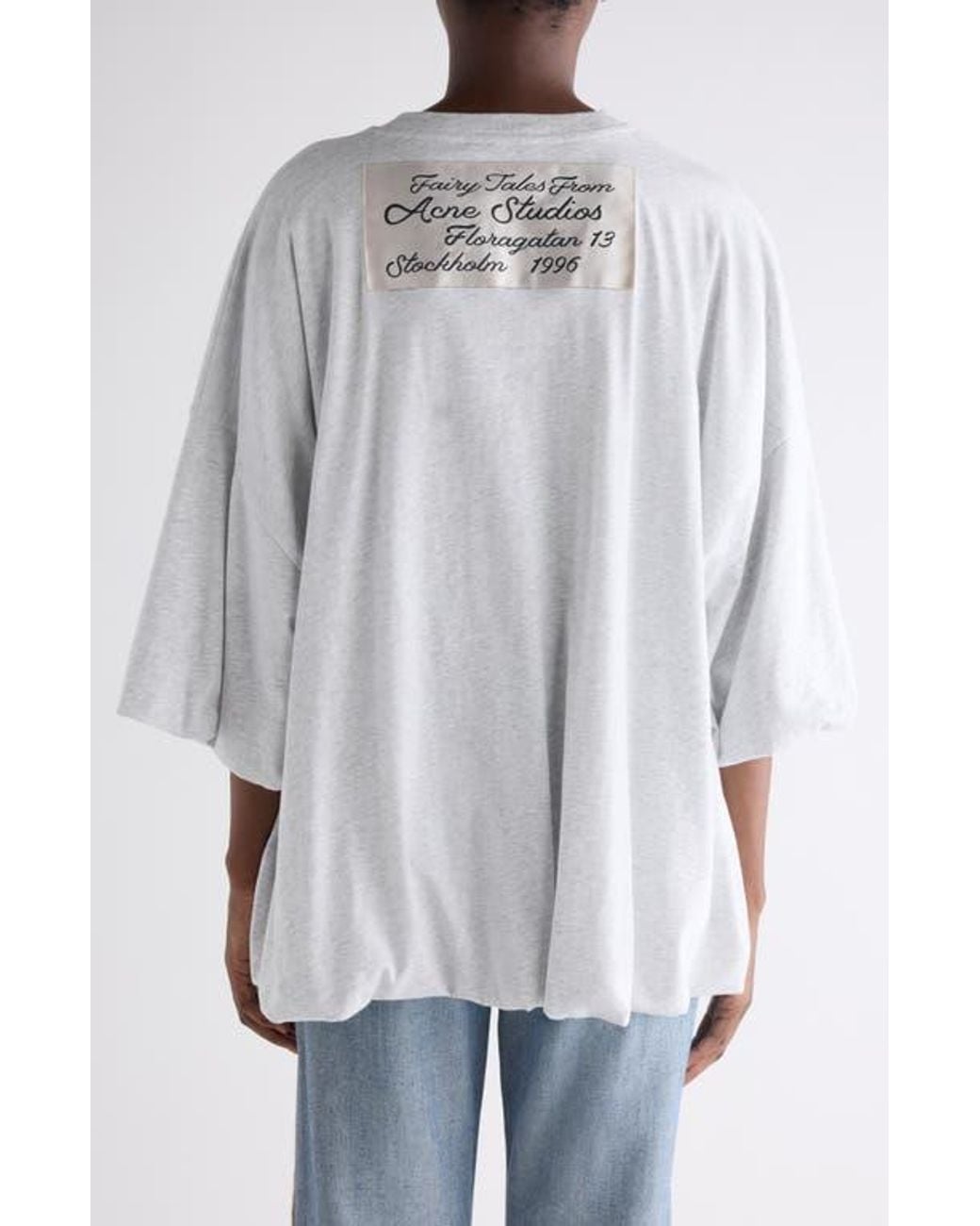 Acne Studios Eniko Bubble Hem Sweatshirt in Gray | Lyst