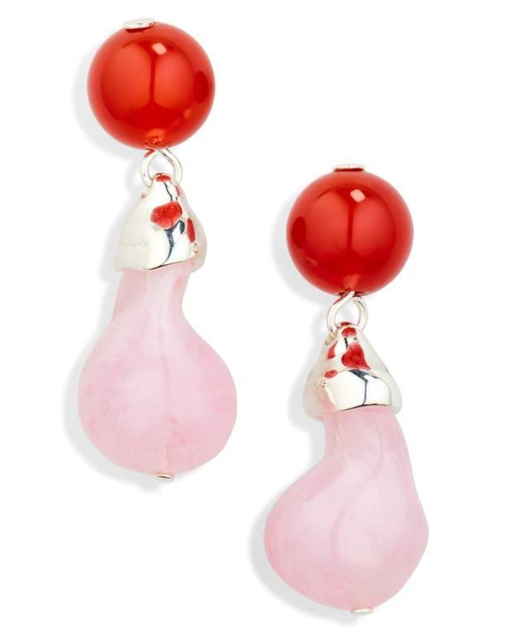 COMPLETEDWORKS Red Beaded Drop Earrings
