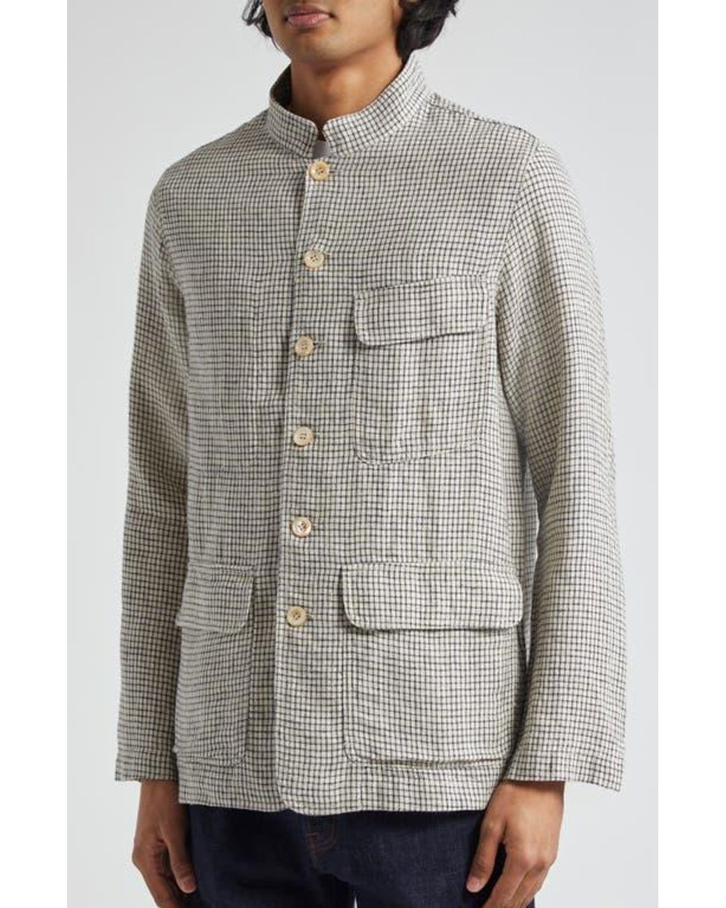 ジャケット・アウター DRAKE'S LINEN FORESTIERE JACKET 38 Rust Linen Forestiere Jacket – Drakes US