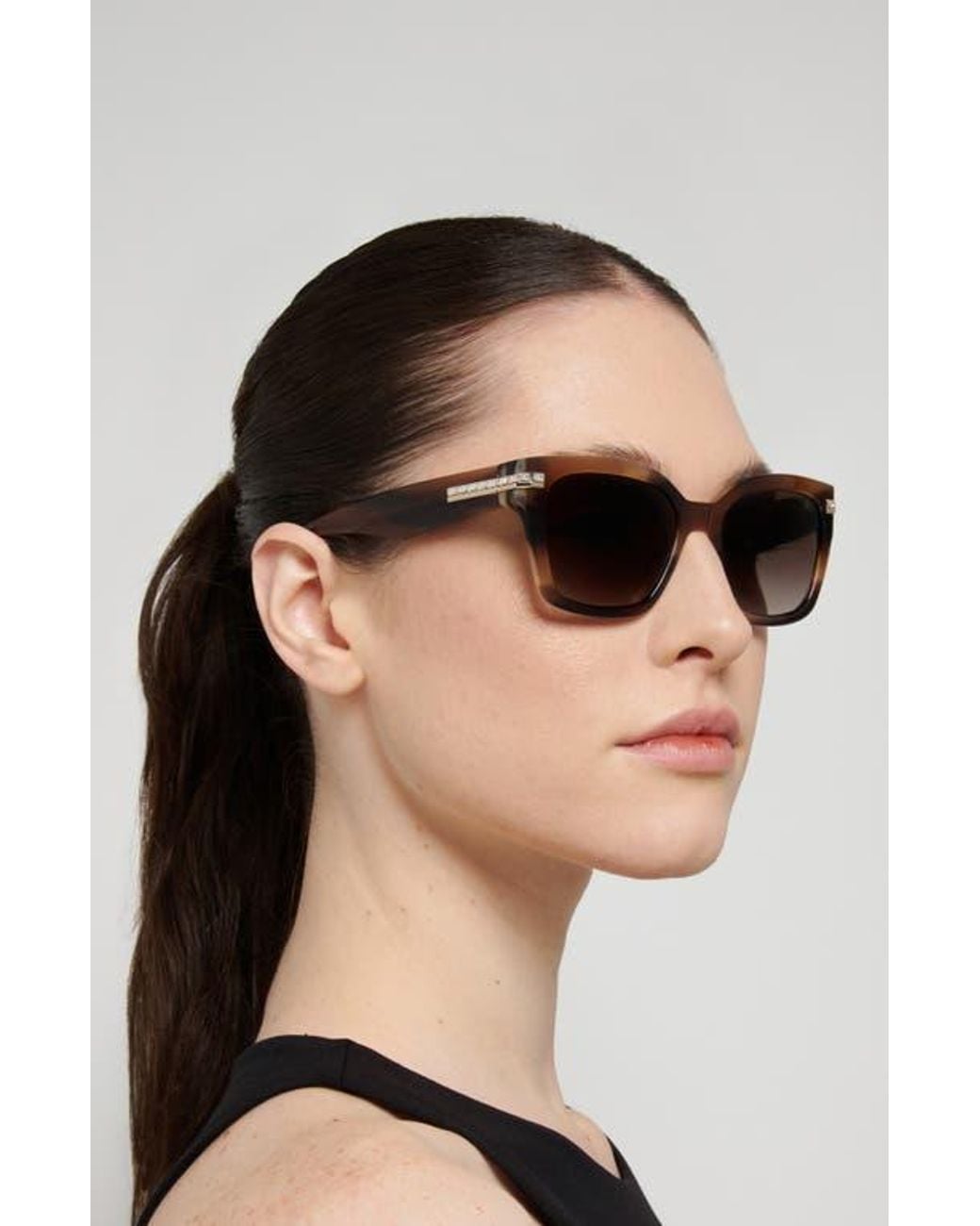 Stuart Weitzman Brown 54Mm Gradient Polarized Square Sunglasses