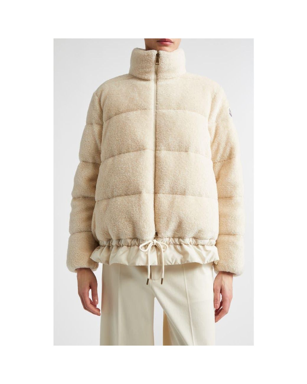 Moncler Natural Cedre Teddy Down Jacket