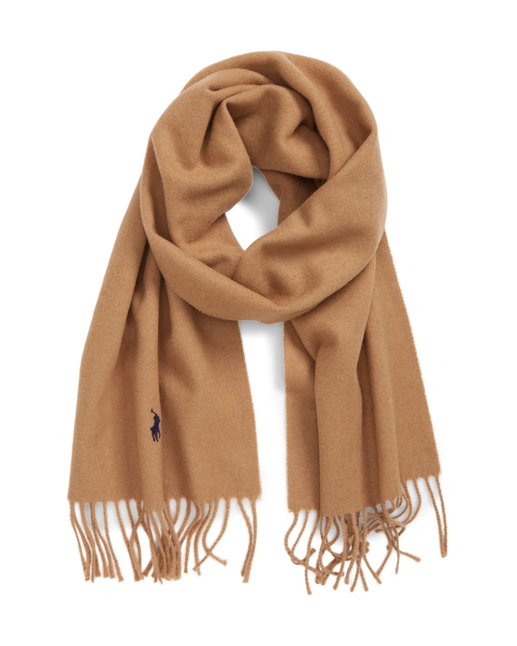 Polo Ralph Lauren Wool Blend Muffler Scarf in Brown for Men | Lyst