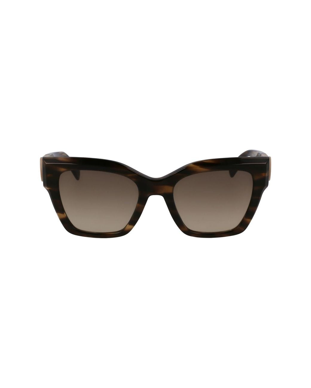 Longchamp Brown Medallion 52Mm Modified Rectangular Sunglasses