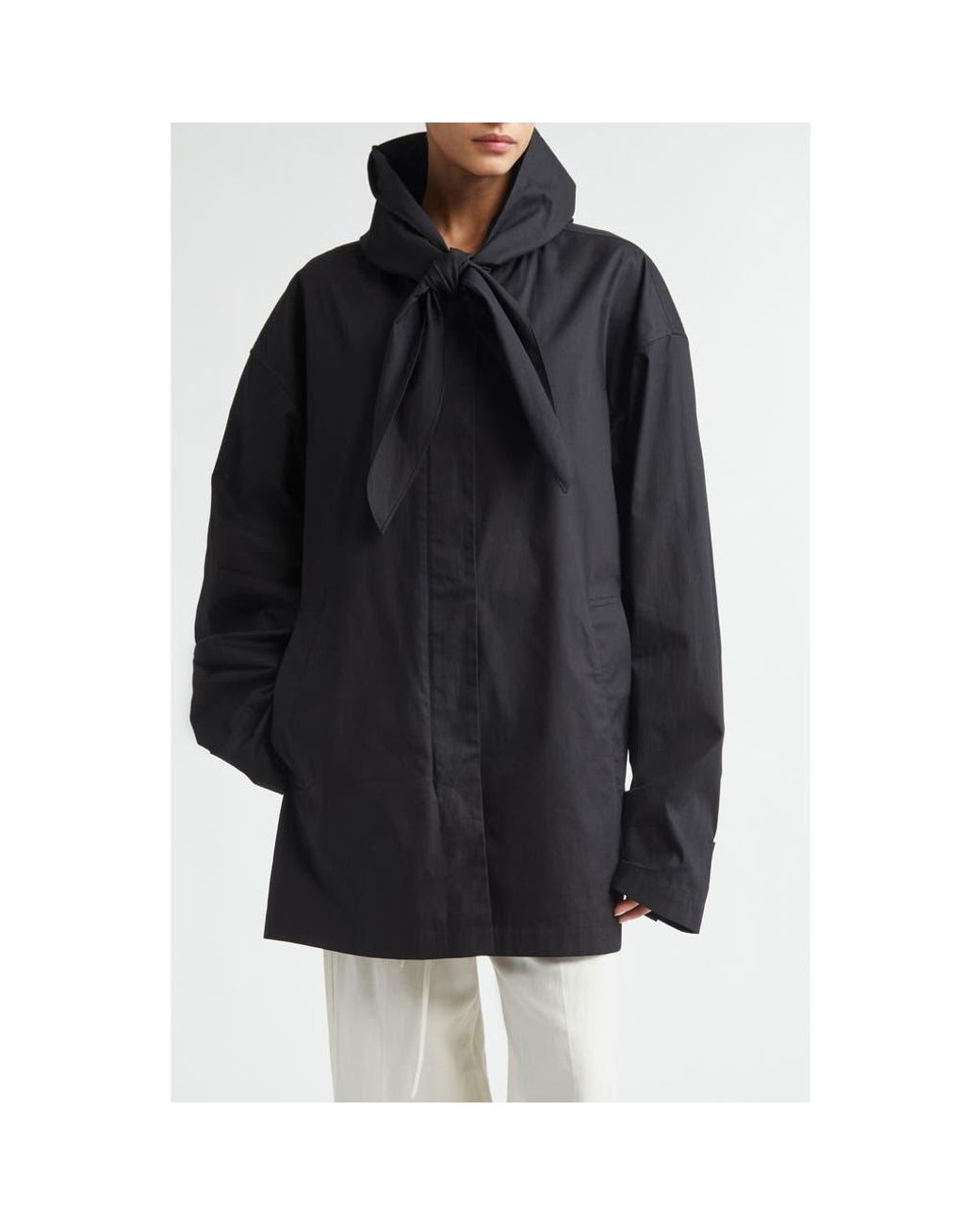 Totême Black Technical Cotton Scarf Jacket