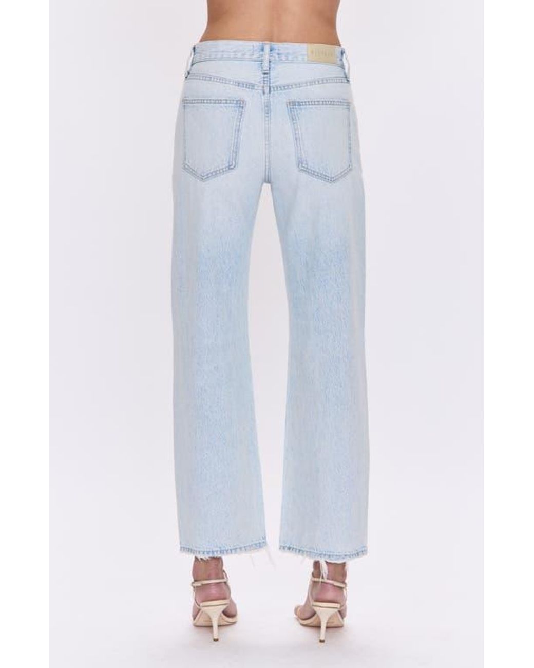 Pistola Blue Lexi Distressed Crop Barrel Jeans