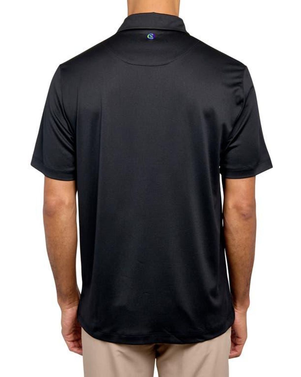 Con.struct Black Regular Fit Solid Recycled Performance Golf Polo for men