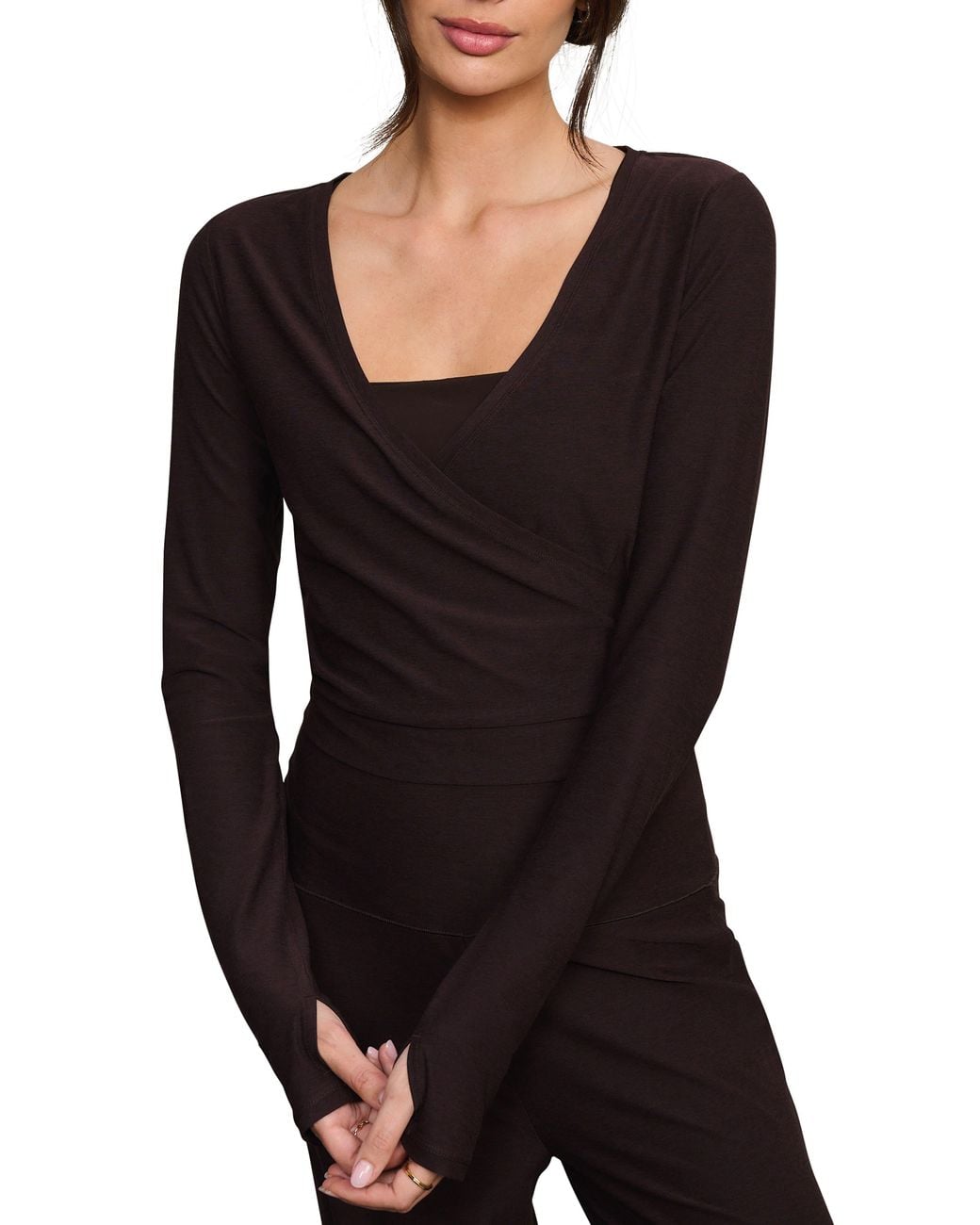 Rhone Black Atmosphere Wrap Top