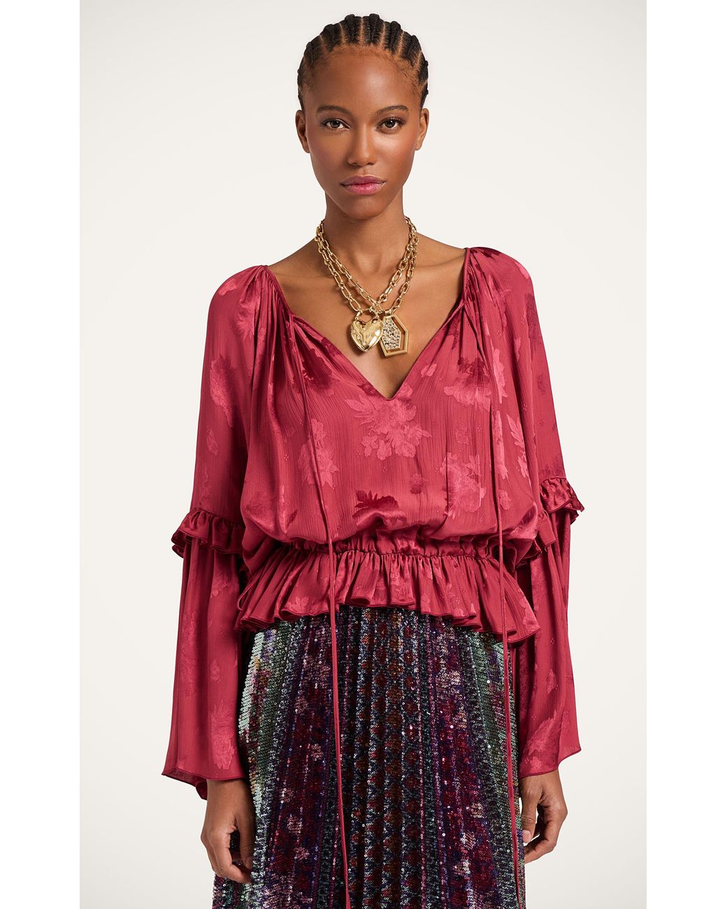 LaDoubleJ Red Boho Blouse